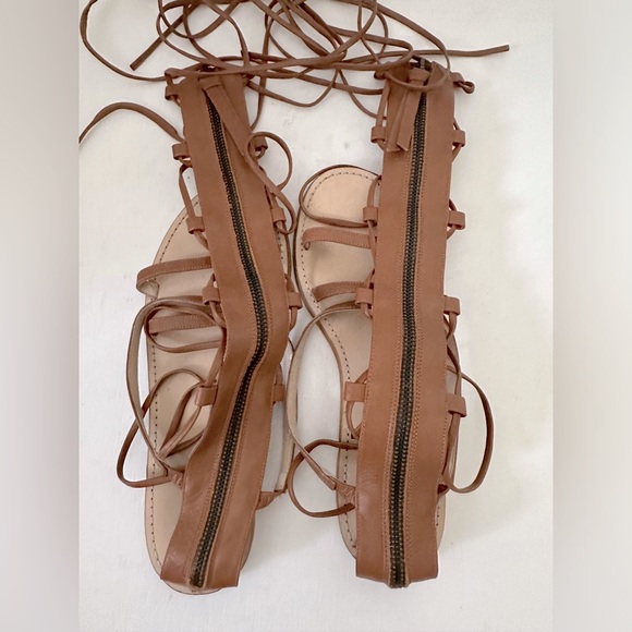ZARA-tall Leather gladiator sandals - Picture 4 of 8